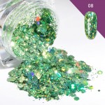 Paiete pentru unghii Lucky Gradient GLR08 - Green cu Reflexii Paiete pentru unghii Lucky Gradient GLR08 - Green cu Reflexii